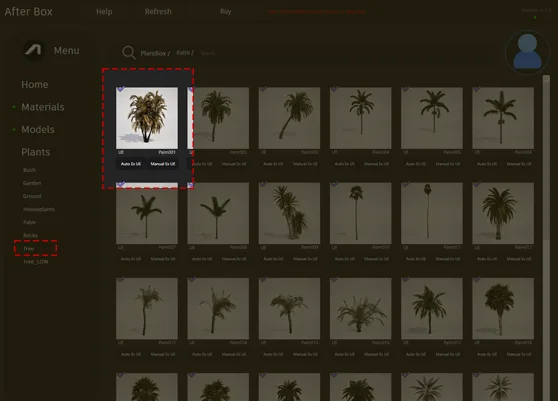 clumping palm 3D asset