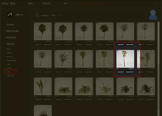 tall palm tree asset
