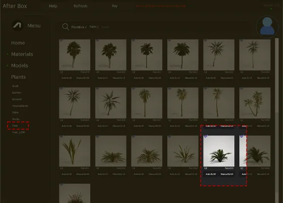 compact tropical palm asset