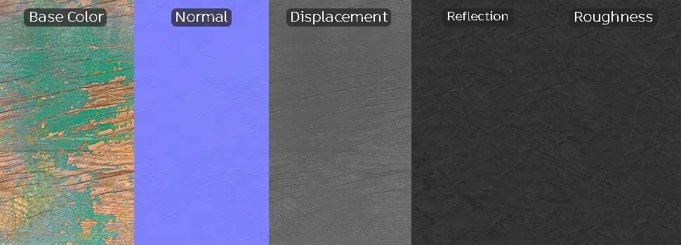 distressed green wood