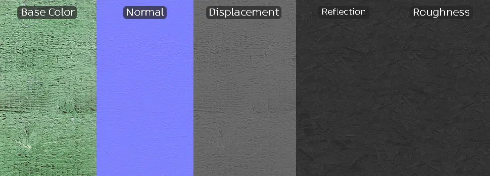 distressed green wood