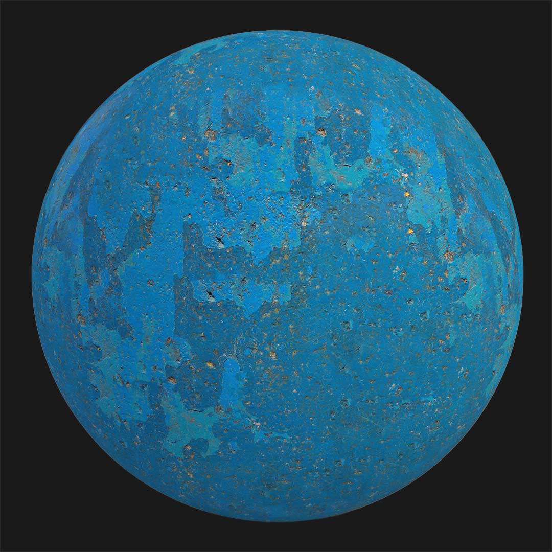 Cracked Blue Painted Concrete Wall Texture