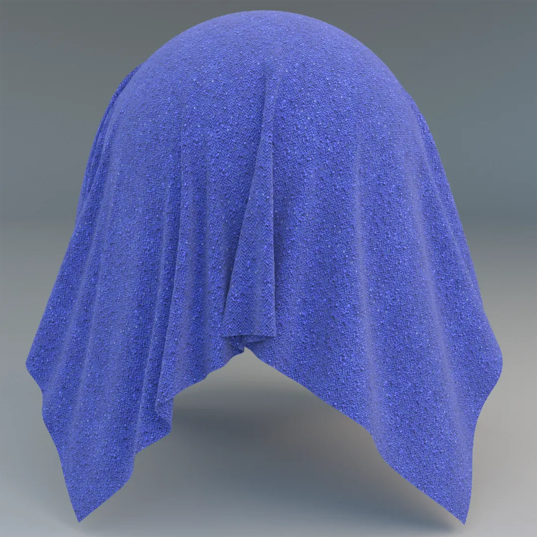 blue boucl&eacute; fabric
