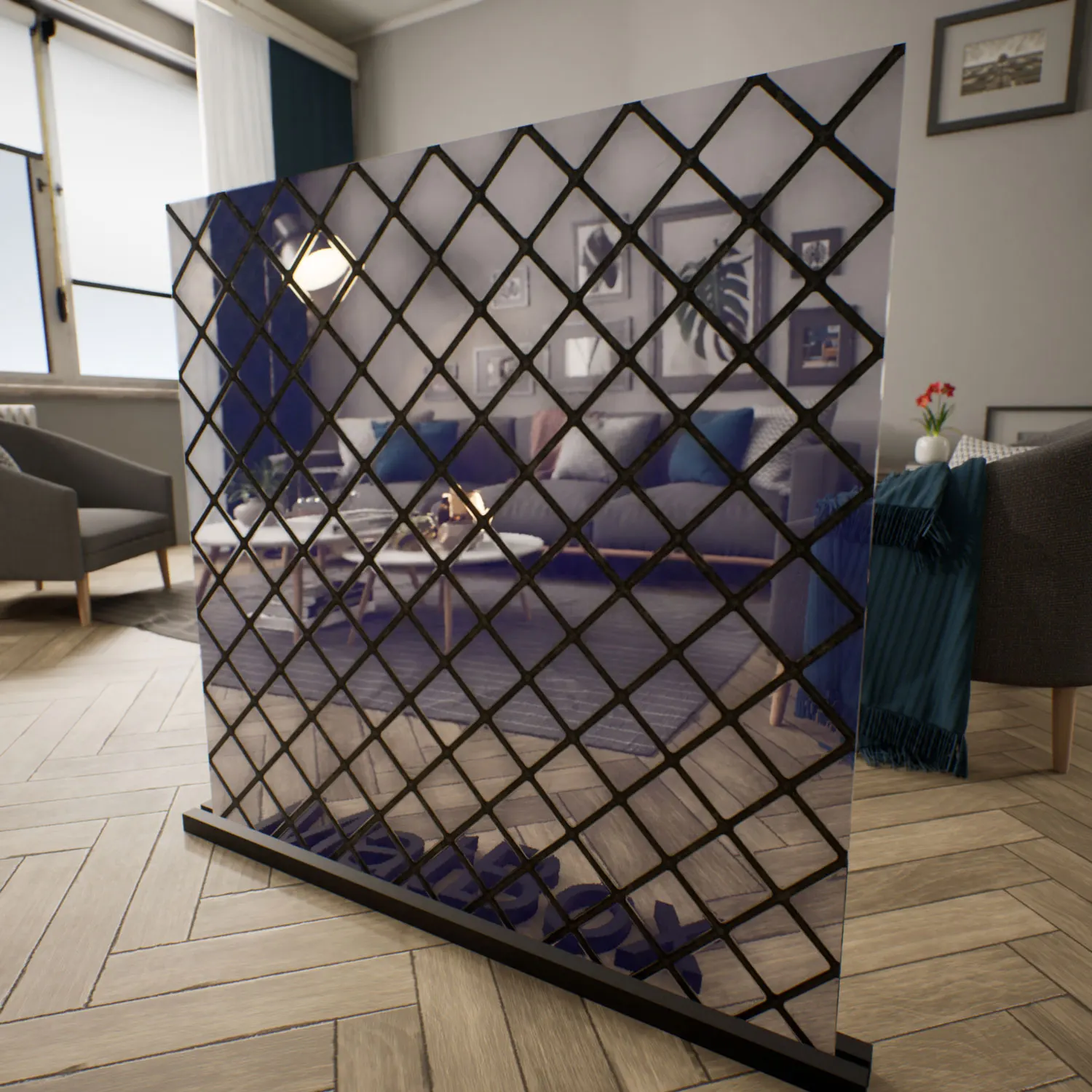 Wire Mesh Reinforced Glass Material for Unreal Engine