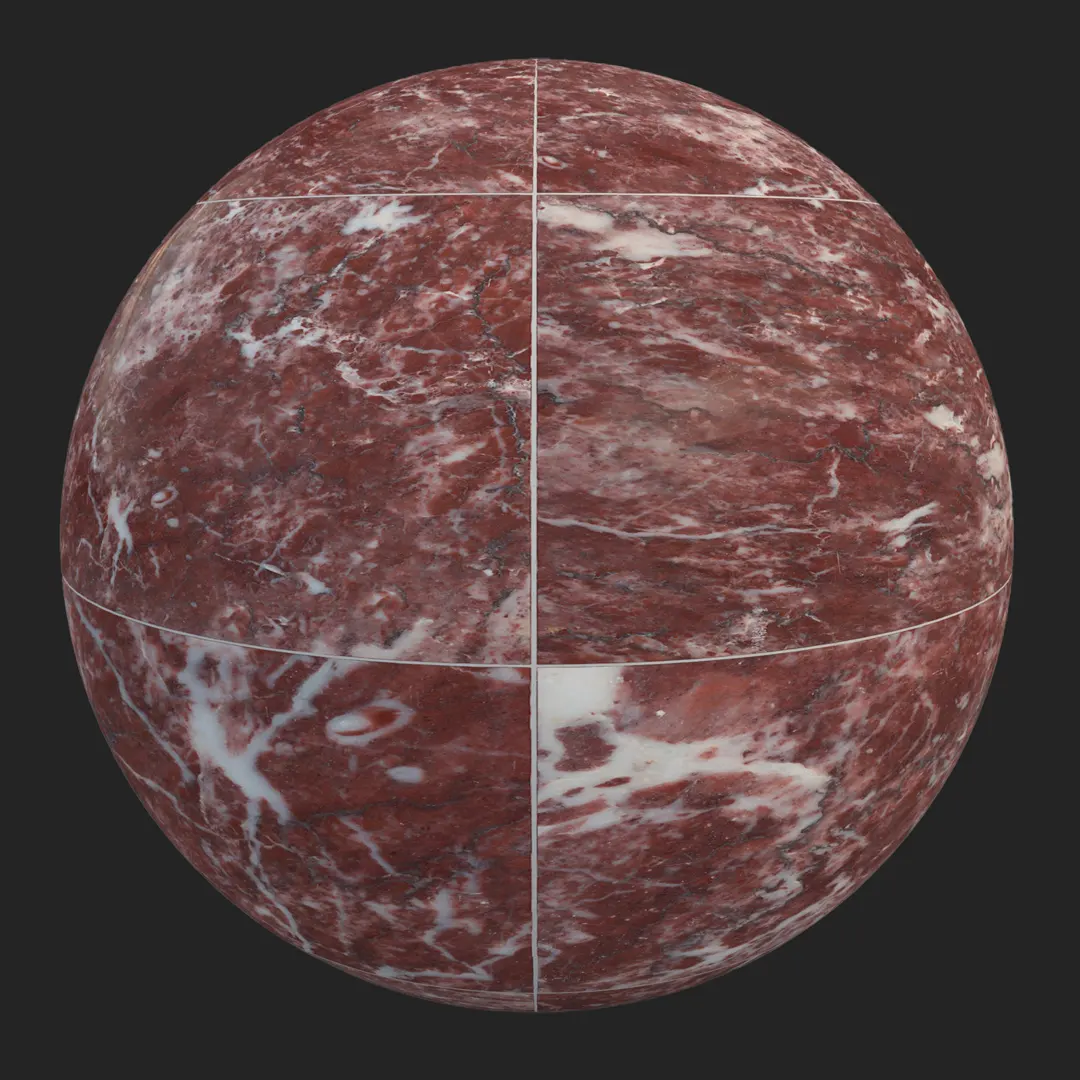 Red Rosso Levanto Marble Tile K PBR Texture