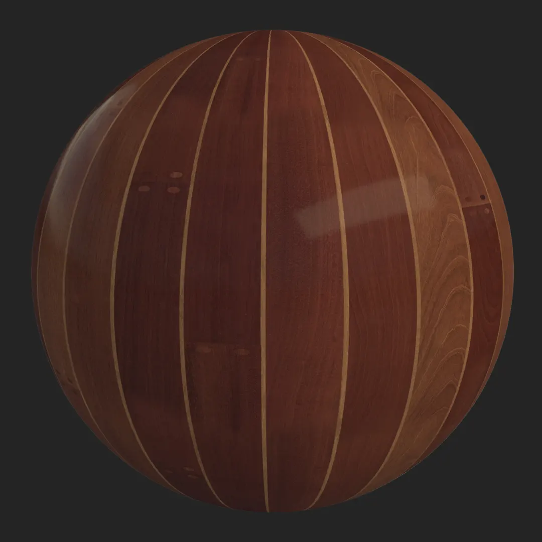 Polished Mahogany Ship-Decking Parquet