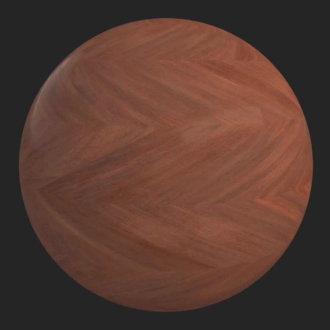 Rich Mahogany Chevron Parquet PBR Material
