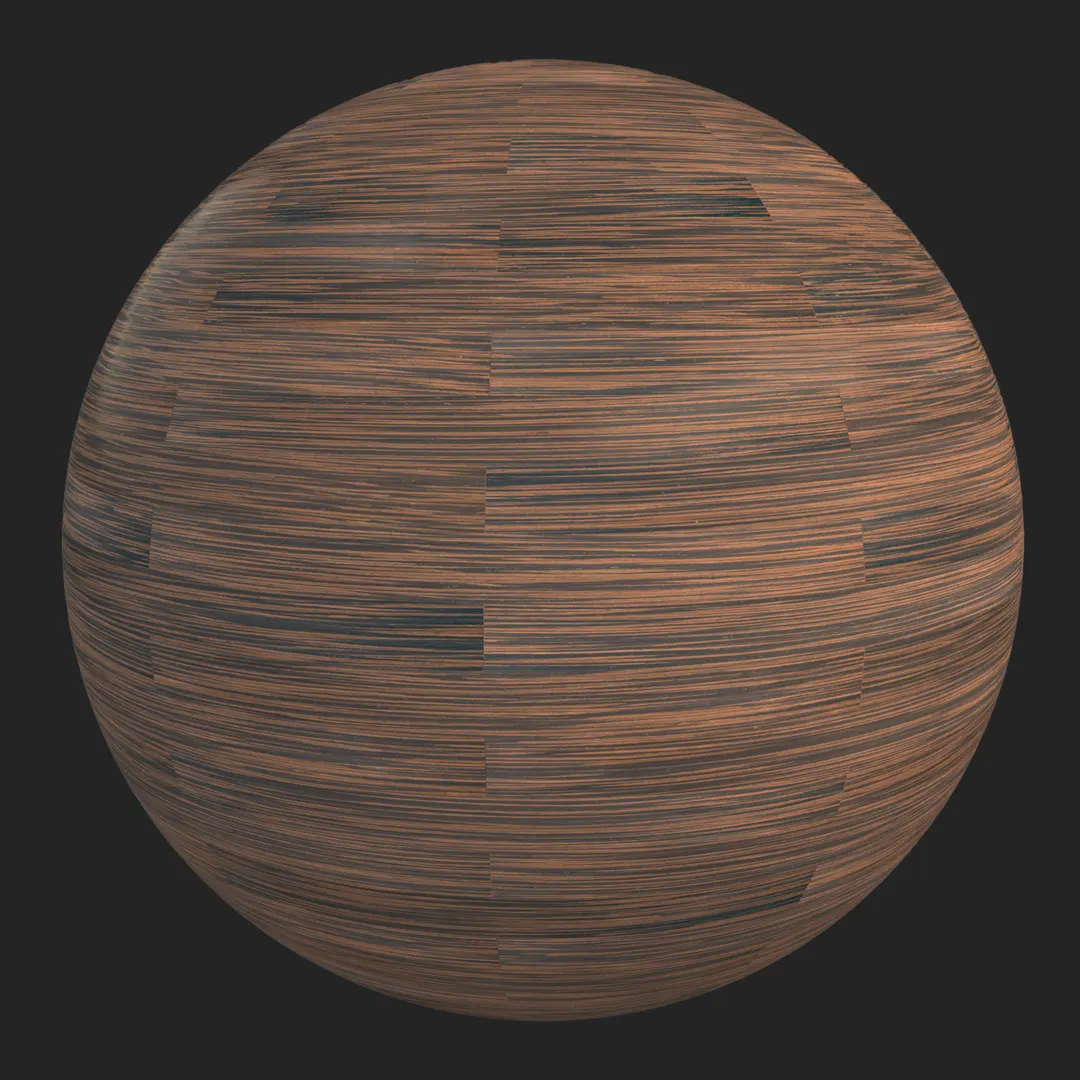 Dark Wenge Horizontal Parquet PBR Material