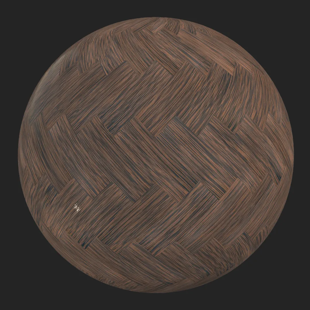 Dark Stained Herringbone Oak Parquet