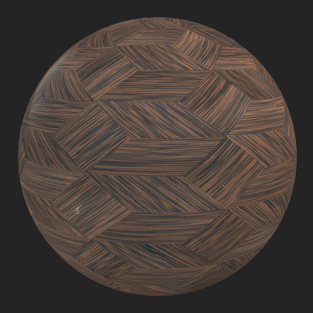 Geometric Hexagonal Dark Walnut Parquet