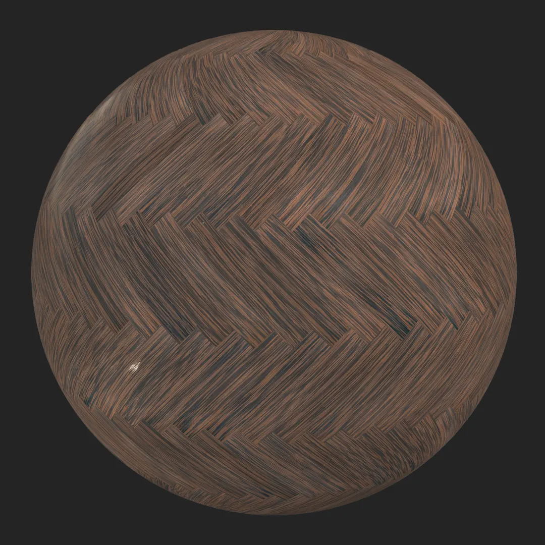 Dark Espresso Herringbone Wood Parquet