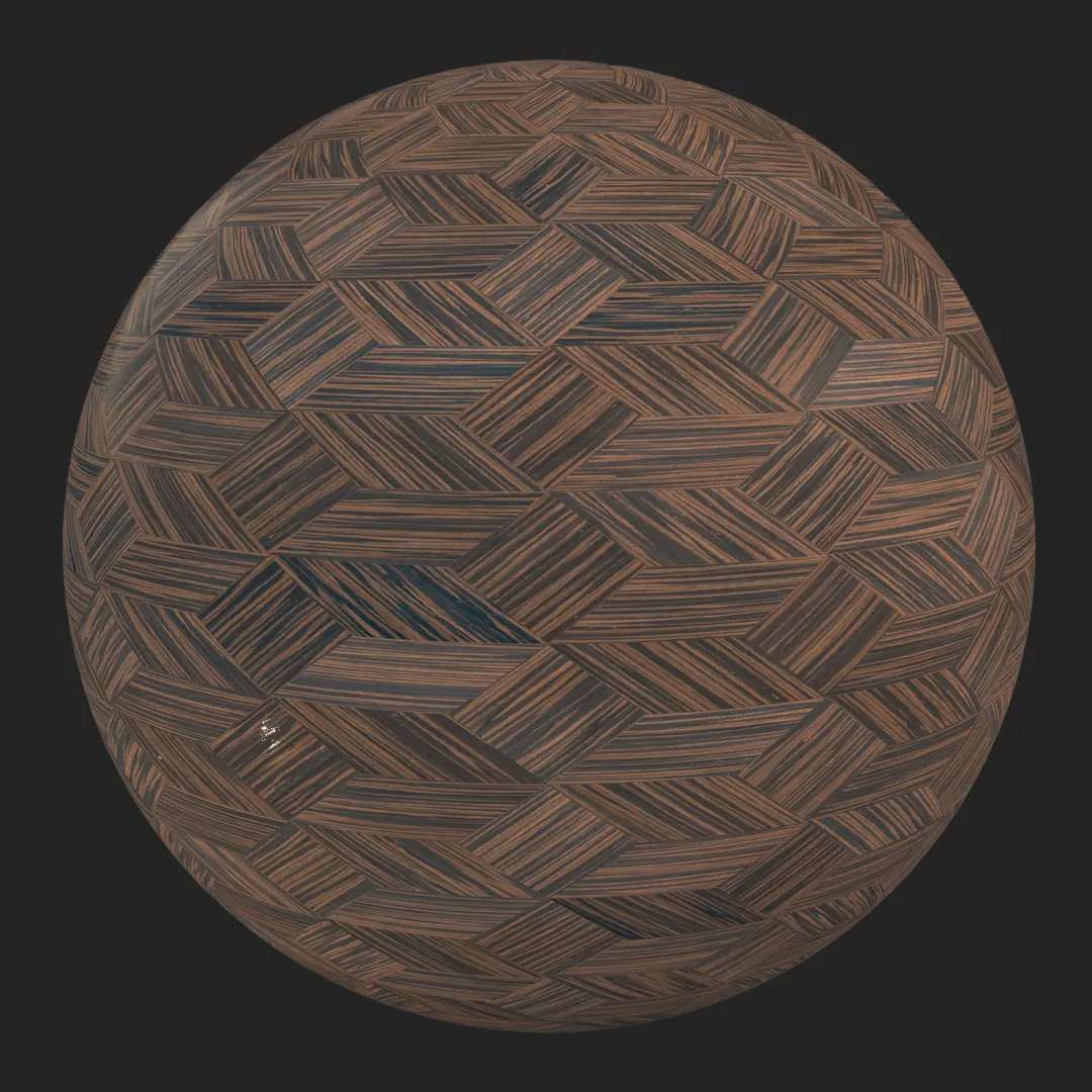 Dark Walnut Hexagonal Mosaic Parquet