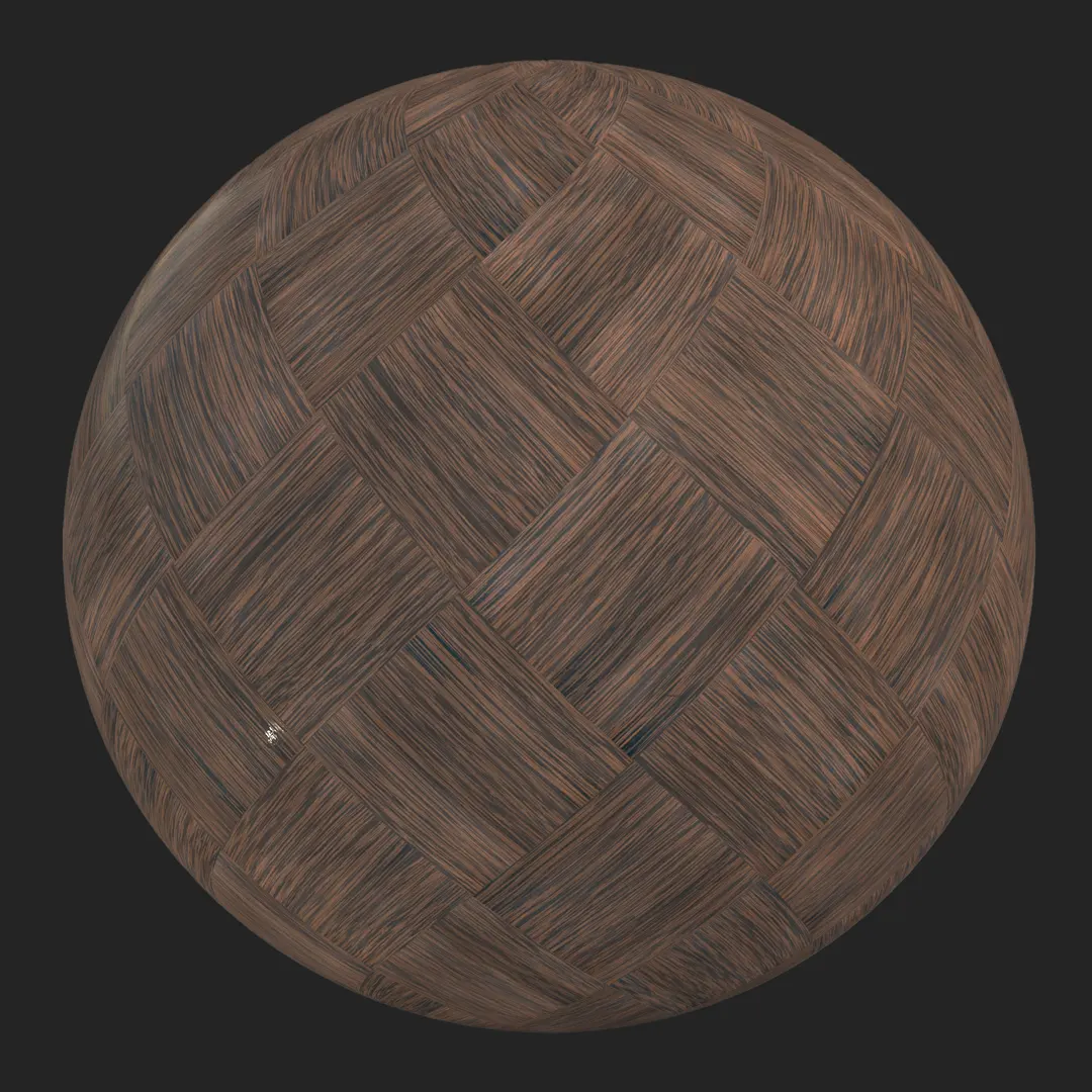 Dark Brown Basketweave Parquet PBR Material