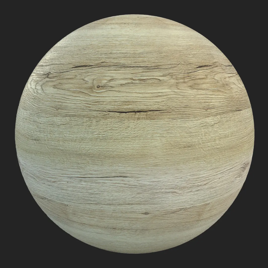 Light Weathered Oak Wood Plank PBR Material